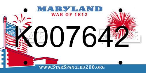 K007642 Maryland License Plate