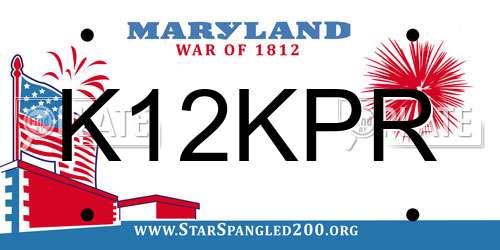 K12KPR Maryland License Plate