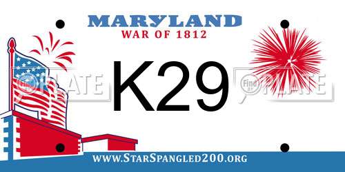 K29 Maryland License Plate