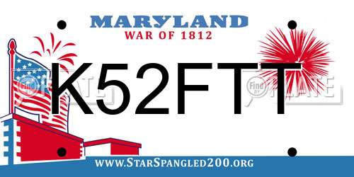 K52FTT Maryland License Plate