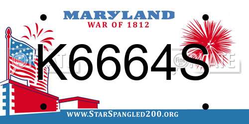 K6664S Maryland License Plate