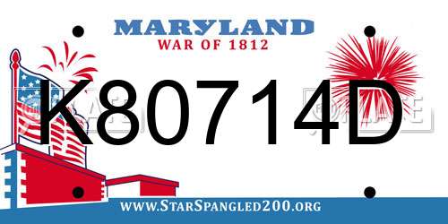 K80714D Maryland License Plate