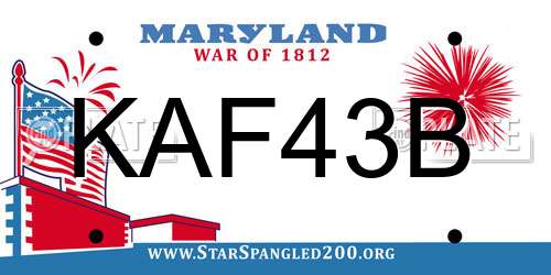 KAF43B Maryland License Plate