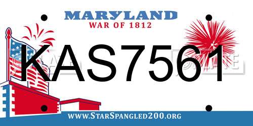 KAS7561 Maryland License Plate