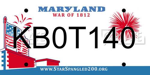 KB0T140 Maryland License Plate