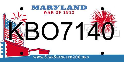 KBO7140 Maryland License Plate