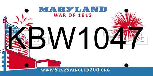 KBW1047 Maryland License Plate