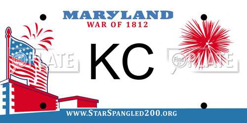 KC Maryland License Plate