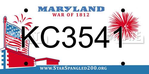 KC3541 Maryland License Plate