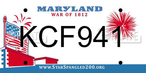 KCF941 Maryland License Plate