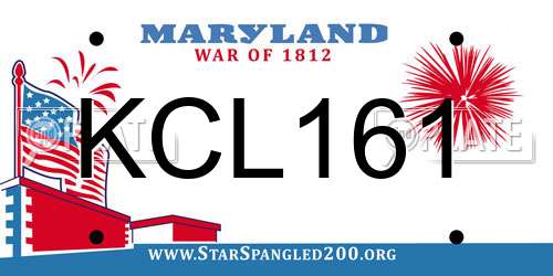 KCL161 Maryland License Plate