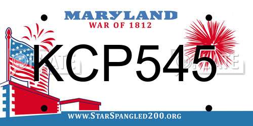KCP545 Maryland License Plate