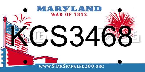 KCS3468 Maryland License Plate