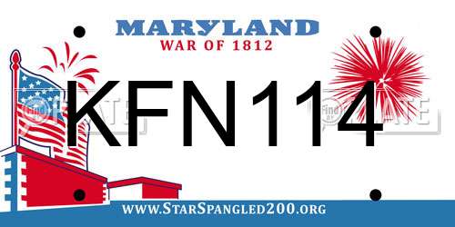 KFN114 Maryland License Plate