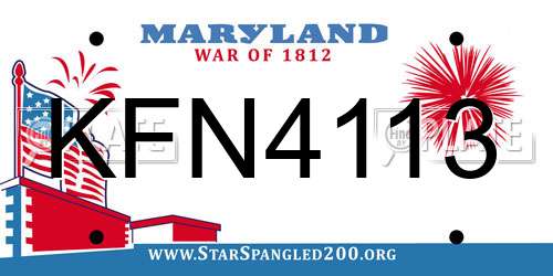 KFN4113 Maryland License Plate