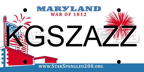 KGSZAZZ Maryland License Plate