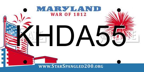 KHDA55 Maryland License Plate