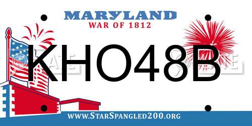 KHO48B Maryland License Plate