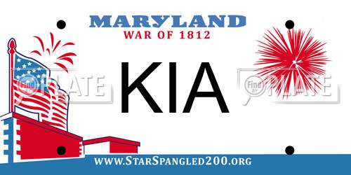 KIA Maryland License Plate