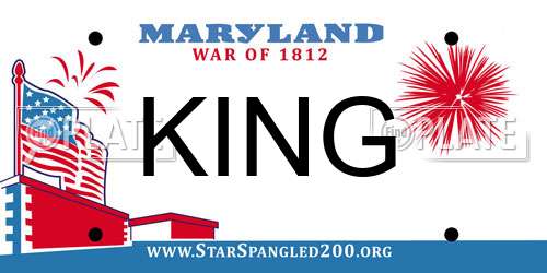 KING Maryland License Plate