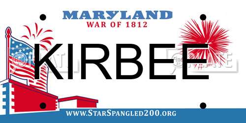 KIRBEE Maryland License Plate