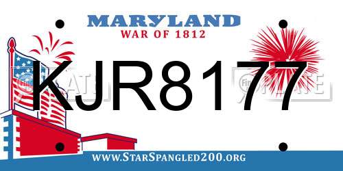 KJR8177 Maryland License Plate