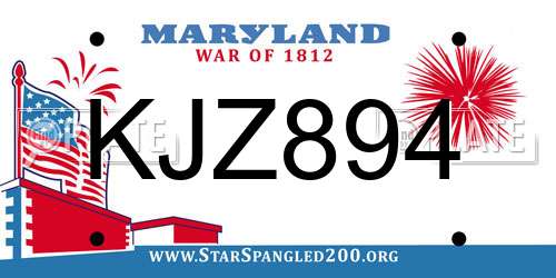 KJZ894 Maryland License Plate