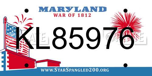 KL85976 Maryland License Plate