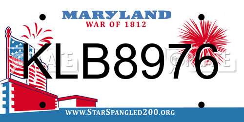 KLB8976 Maryland License Plate