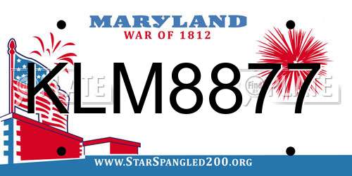 KLM8877 Maryland License Plate