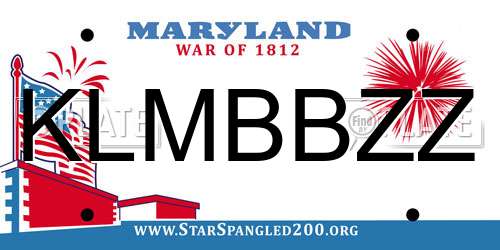KLMBBZZ Maryland License Plate