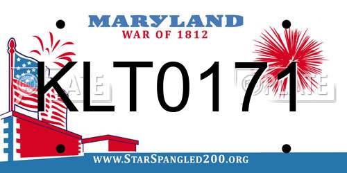 KLT0171 Maryland License Plate