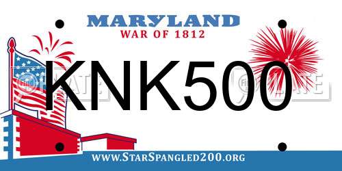 KNK500 Maryland License Plate