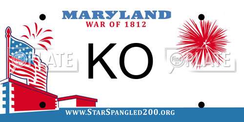 KO Maryland License Plate