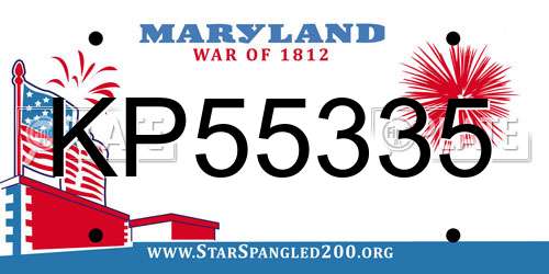 KP55335 Maryland License Plate