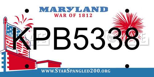 KPB5338 Maryland License Plate