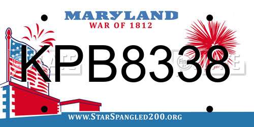 KPB8338 Maryland License Plate