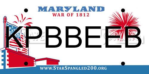 KPBBEEB Maryland License Plate