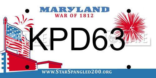 KPD63 Maryland License Plate