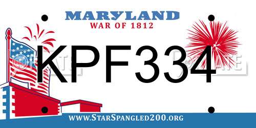 KPF334 Maryland License Plate