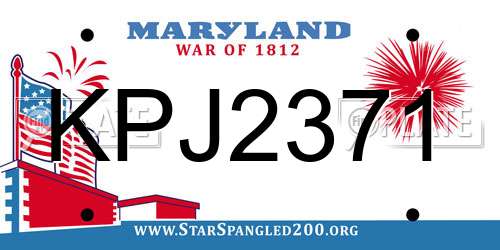 KPJ2371 Maryland License Plate