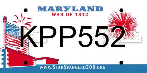 KPP552 Maryland License Plate