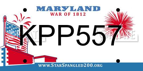 KPP557 Maryland License Plate