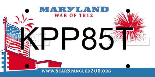 KPP85T Maryland License Plate