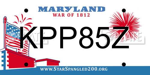KPP85Z Maryland License Plate