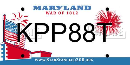 KPP88T Maryland License Plate