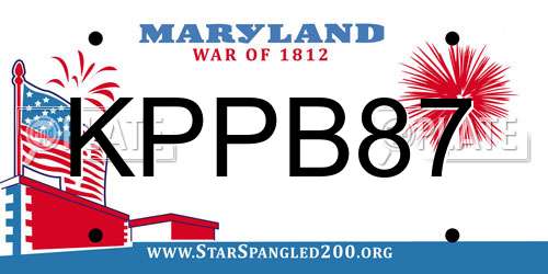 KPPB87 Maryland License Plate