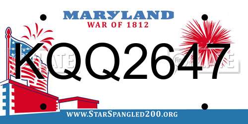KQQ2647 Maryland License Plate