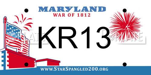 KR13 Maryland License Plate