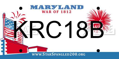 KRC18B Maryland License Plate